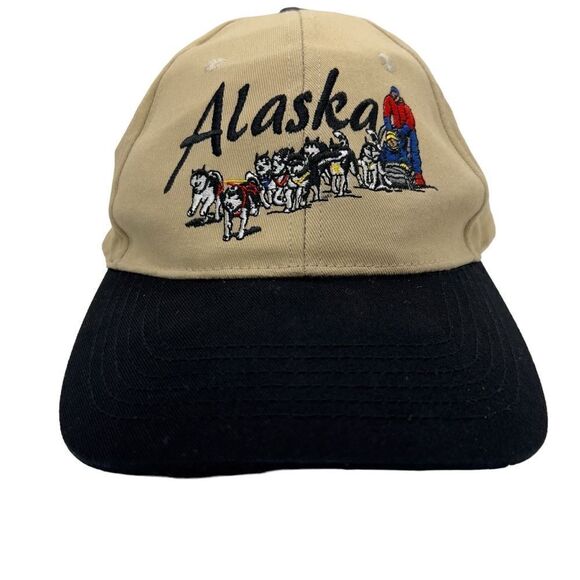 90s Hat Alaska Embroidered huskies Iditarod - Picture 1 of 13